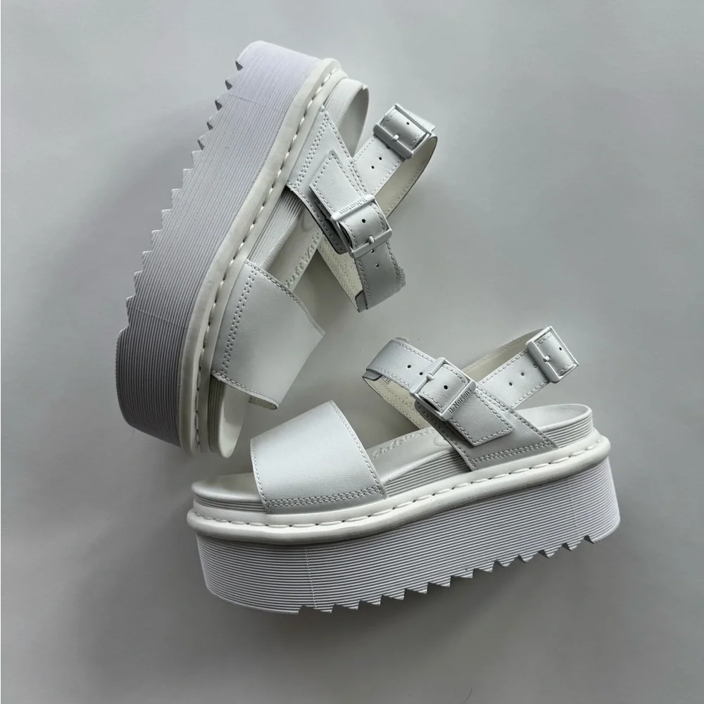 Dr. Martens White Platform Sandals